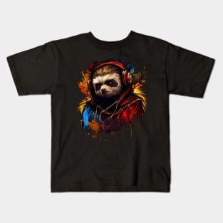 Badass Gangster Sloth Kids T-Shirt